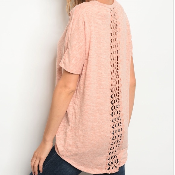 LAST Blush Lace Back Tee 02002 - Picture 3 of 3
